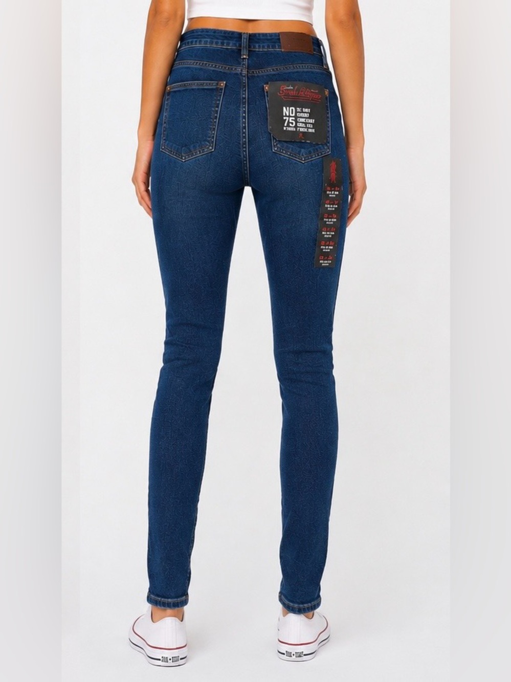 Smith & Rouge No 75 High Rise Skinny Dark Wash Long Length Womens Jeans Sz 28x34